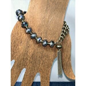 RMN The Roman Company vintage signed RMN Bracelet Chain And Crystals Size 7